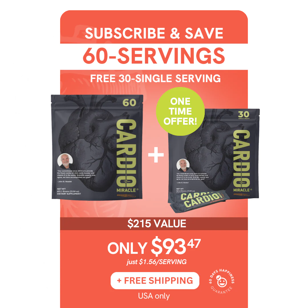 60-Serving Cardio Miracle Pouch & Free One-Time Bonus 30-Single Serving Sticks