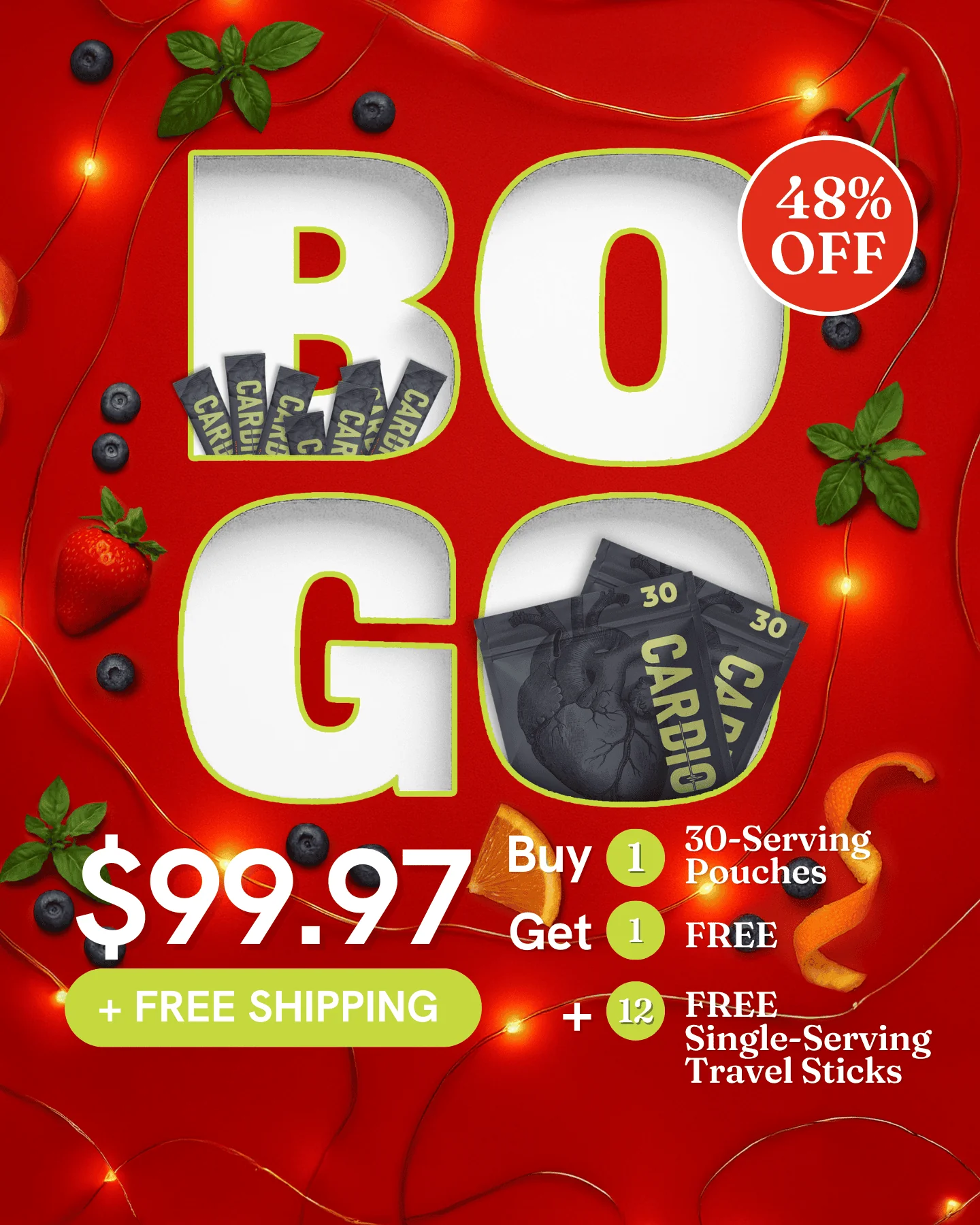 BOGO Sale - Buy One 30-Serving Pouch Get One Free! + 12 FREE Single-Serving Sticks