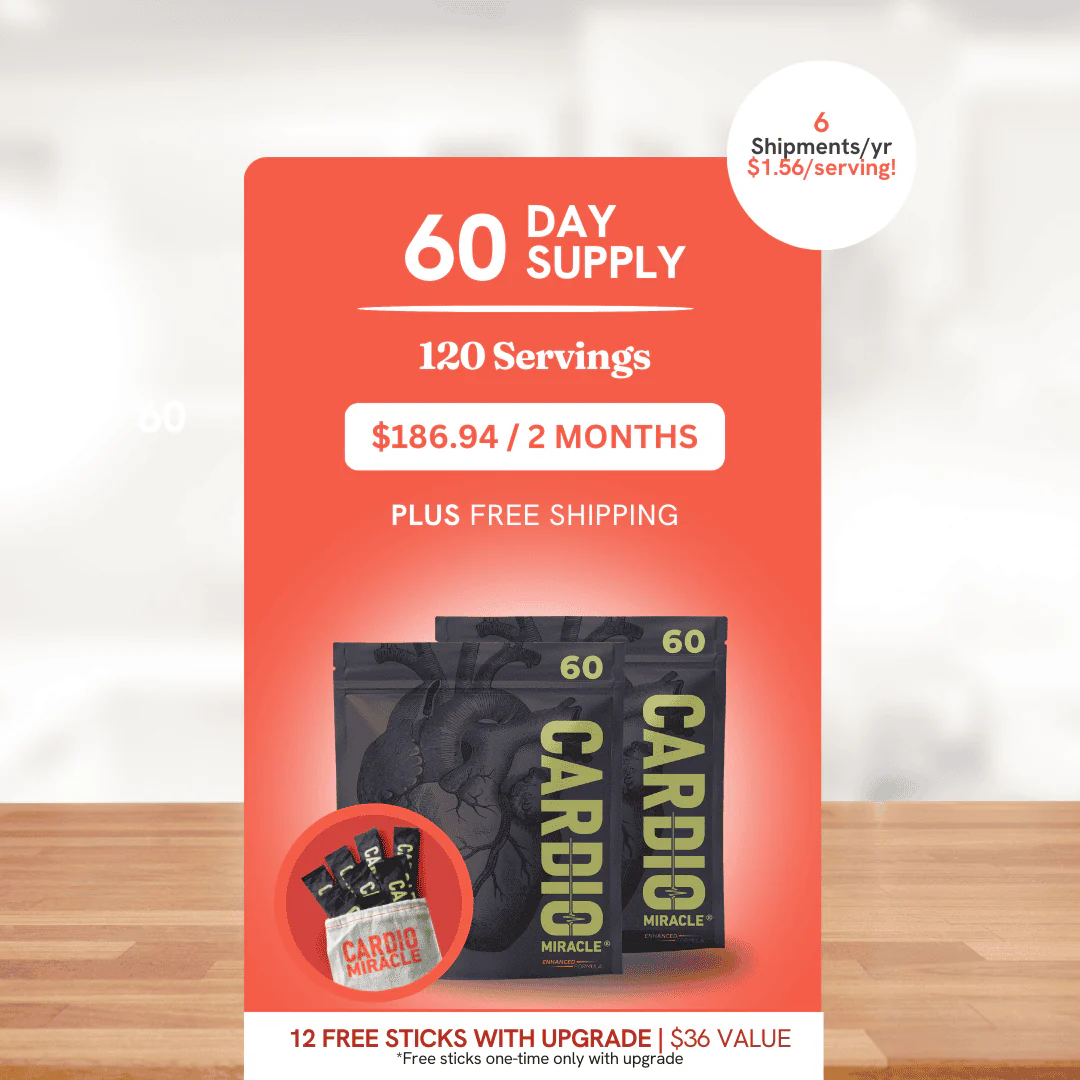 Cardio Miracle Upgrade Bundle: 120 Servings + One-Time Bonus (12 Free Sticks)