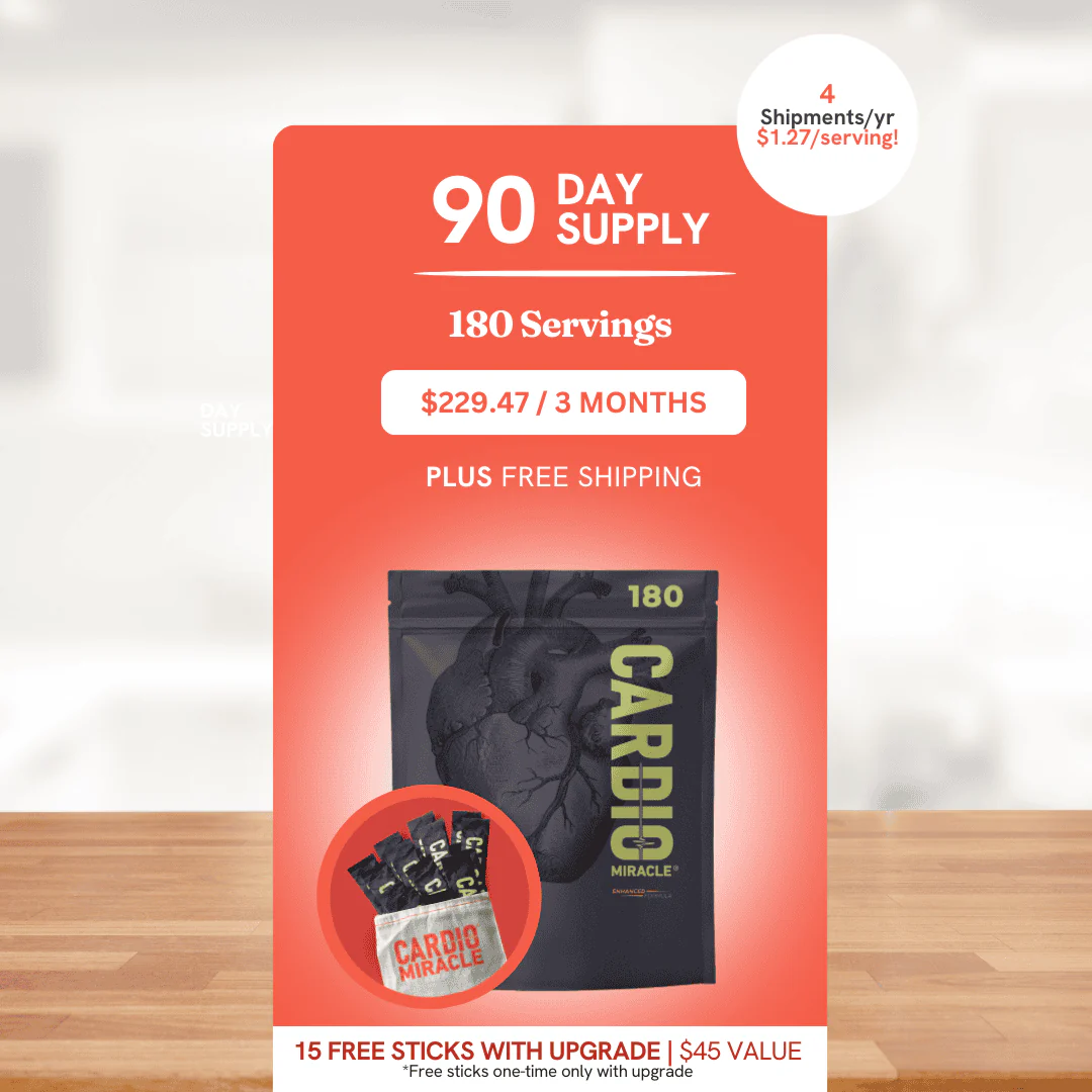 Cardio Miracle Upgrade Bundle: 180 Servings + One-Time Bonus (15 Free Sticks)